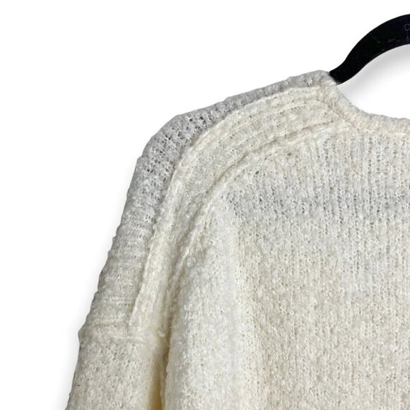 Free  People Lofty Ivory Oversized V Neck Alpaca Blend Sweater - Picture 6 of 9